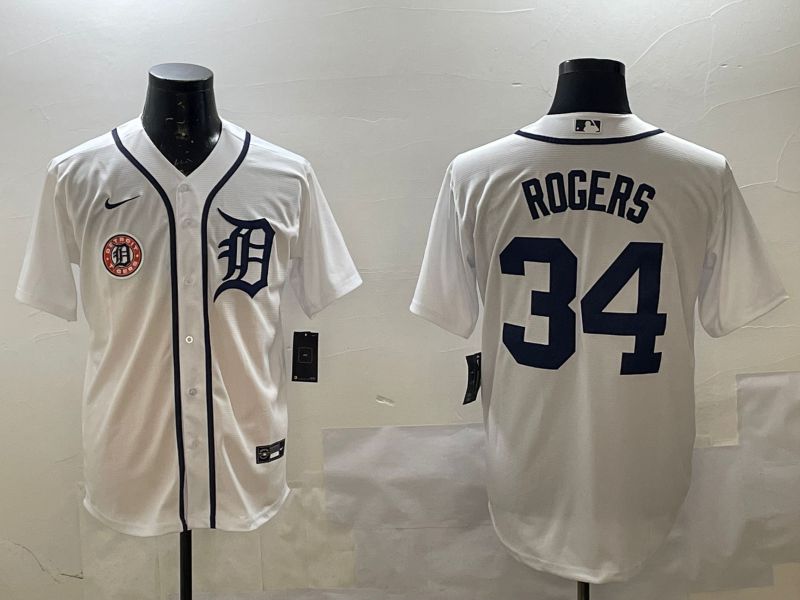 Men Detroit Tigers #34 Rogers White Game 2025 Nike MLB Jersey style 3->detroit tigers->MLB Jersey